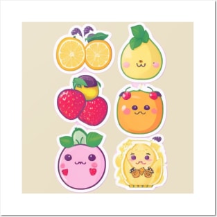 Funny Cute Fruits Posters and Art